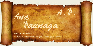 Ana Maunaga vizit kartica